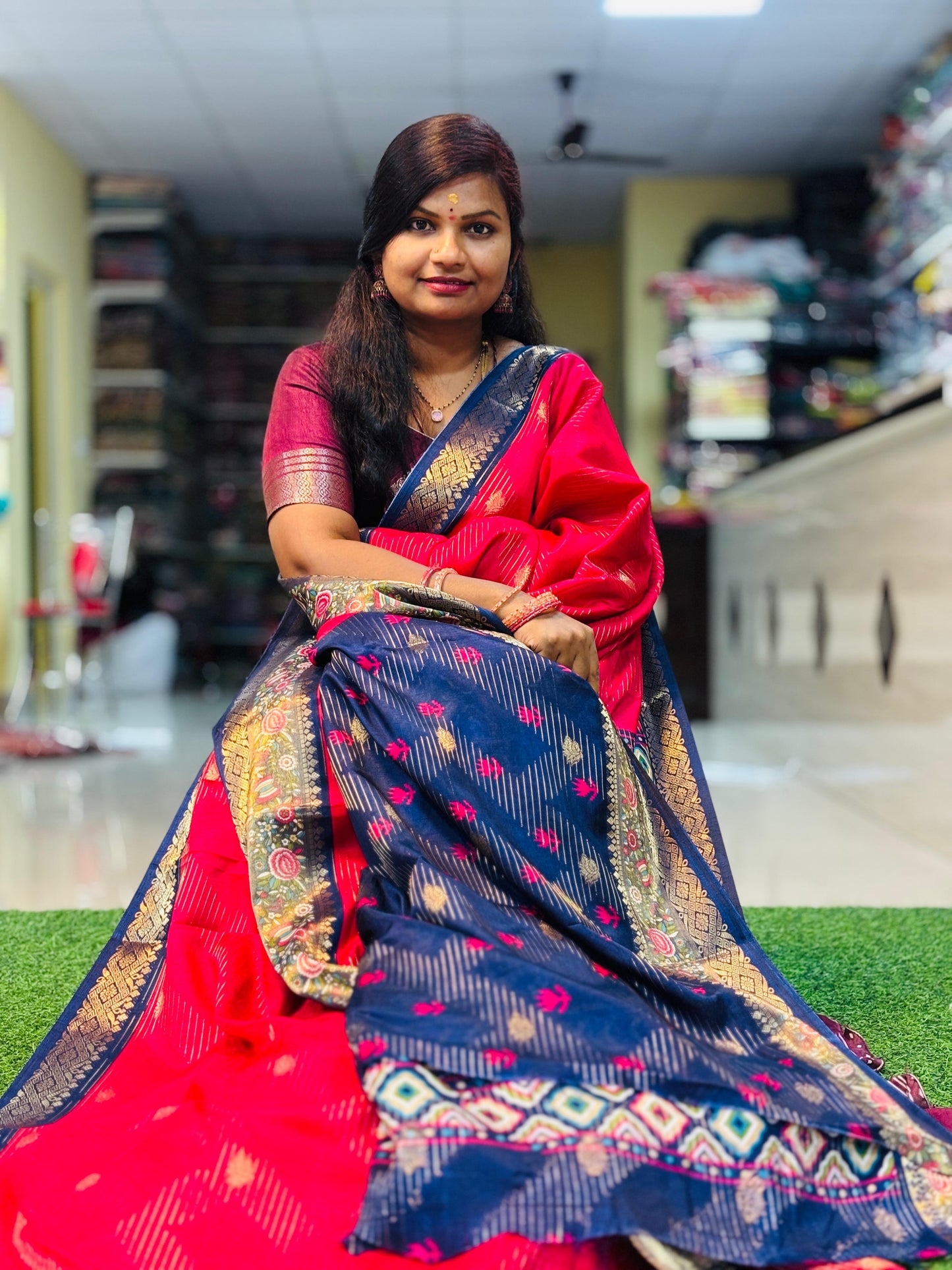 Moonga Kanchi silk