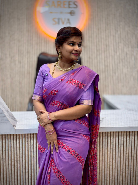 Azrak Silk Printed Saree