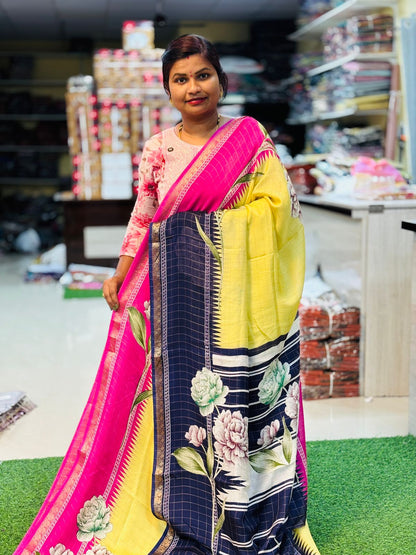 Ganga Jamuna Borders Crepe Silk