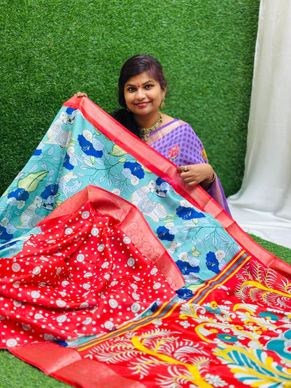 Mangalagiri Dola Kalamkari Saree