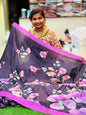 Crepe Digital With Embroidery Saree