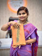 Chiffon Azrak Printed Saree (Orange)