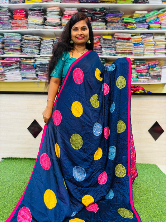 Moss Chiffon Bandhini