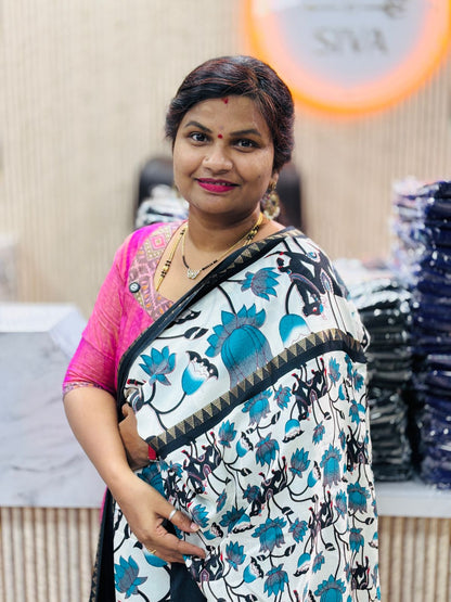 Pichwai Mashmellow Mangalagiri sarees