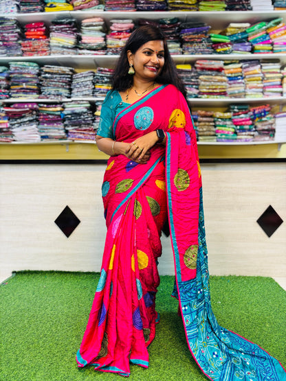 Moss Chiffon Bandhini