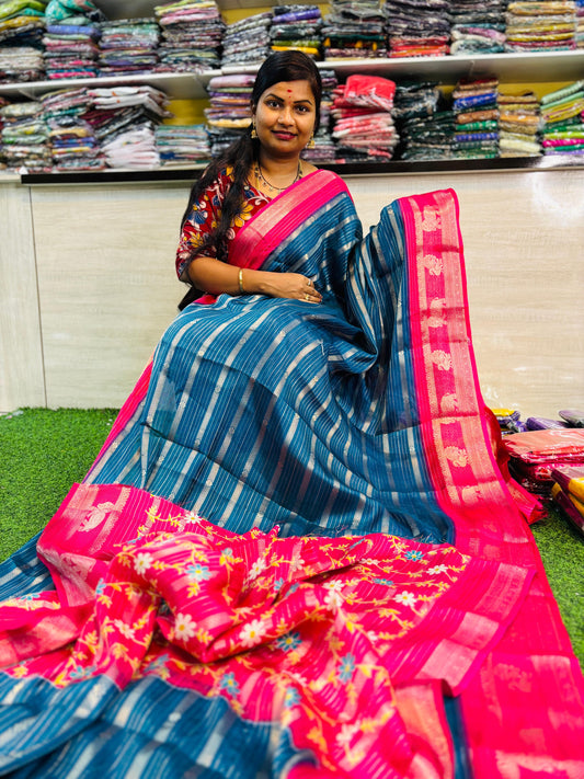 Rama Blue Banarasi Silk