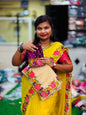 Glossy Georgette Cutwork Sarees - Chikoo