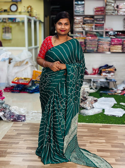 Moss Chiffon Saree
