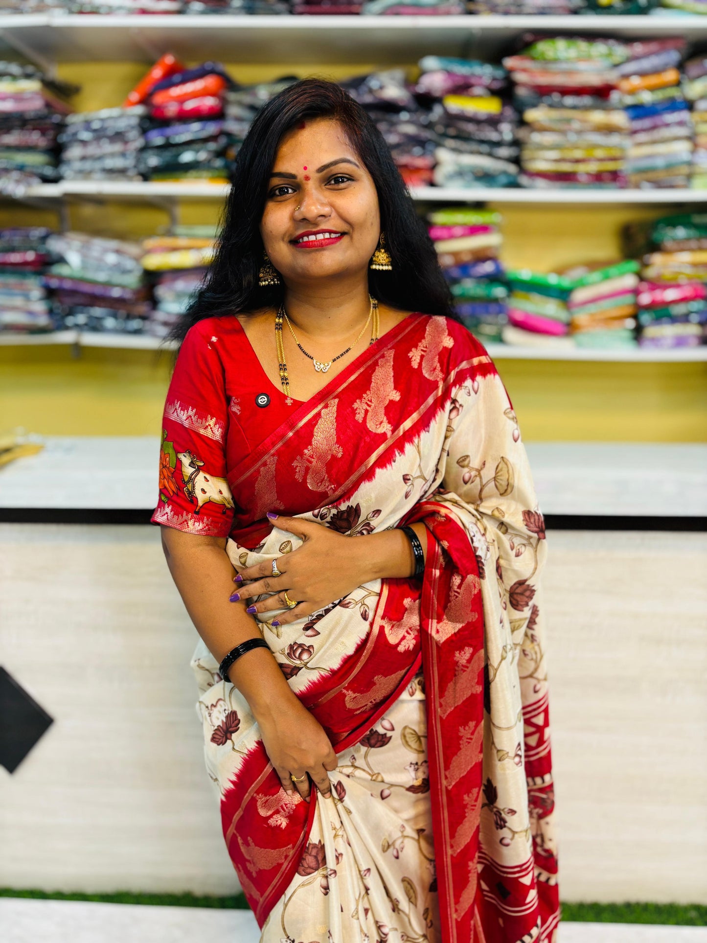 Pastel Pichwai peacock Borders 
Price-780/-