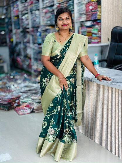 Crepe Digital Warm Border Saree