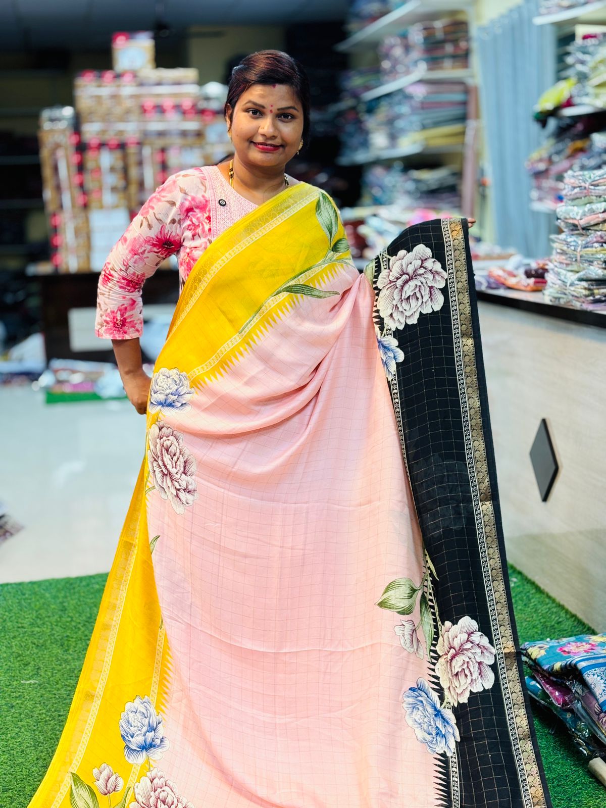 Ganga Jamuna Borders Crepe Silk