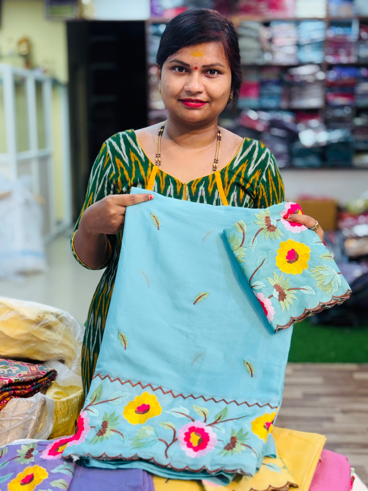 Star Georgette Rangoli Sarees
