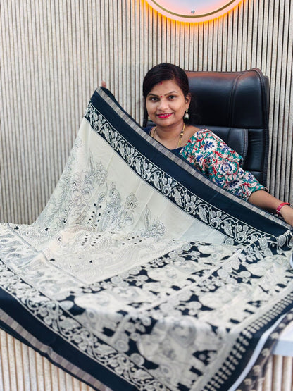 Kalamkari Mashmellow Saree