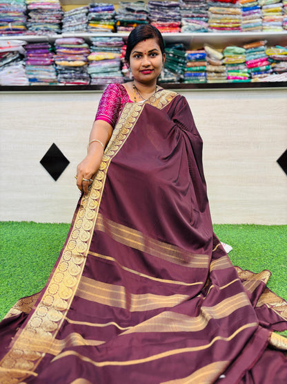 Semi Mysore crepe mango borders