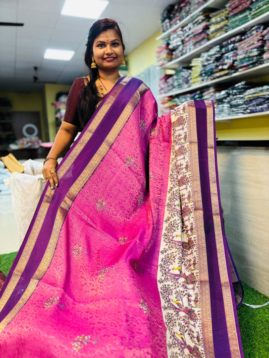 Kanjivaram Silk in Dola crepe