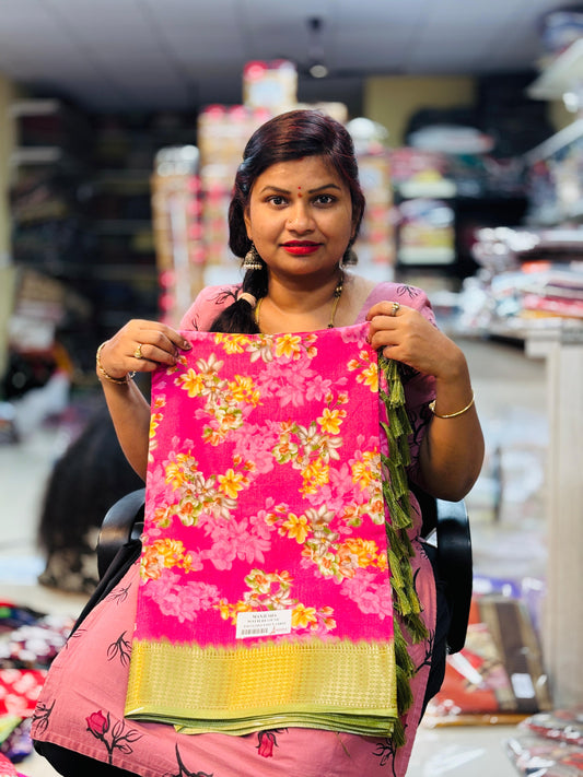 Crepe Silk Sarees ( unstitched )