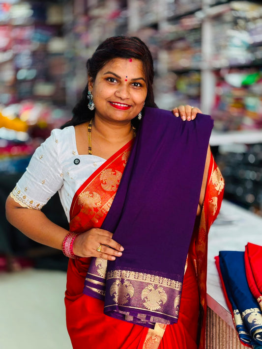 Semi Mysore Georgette Crepe Sarees