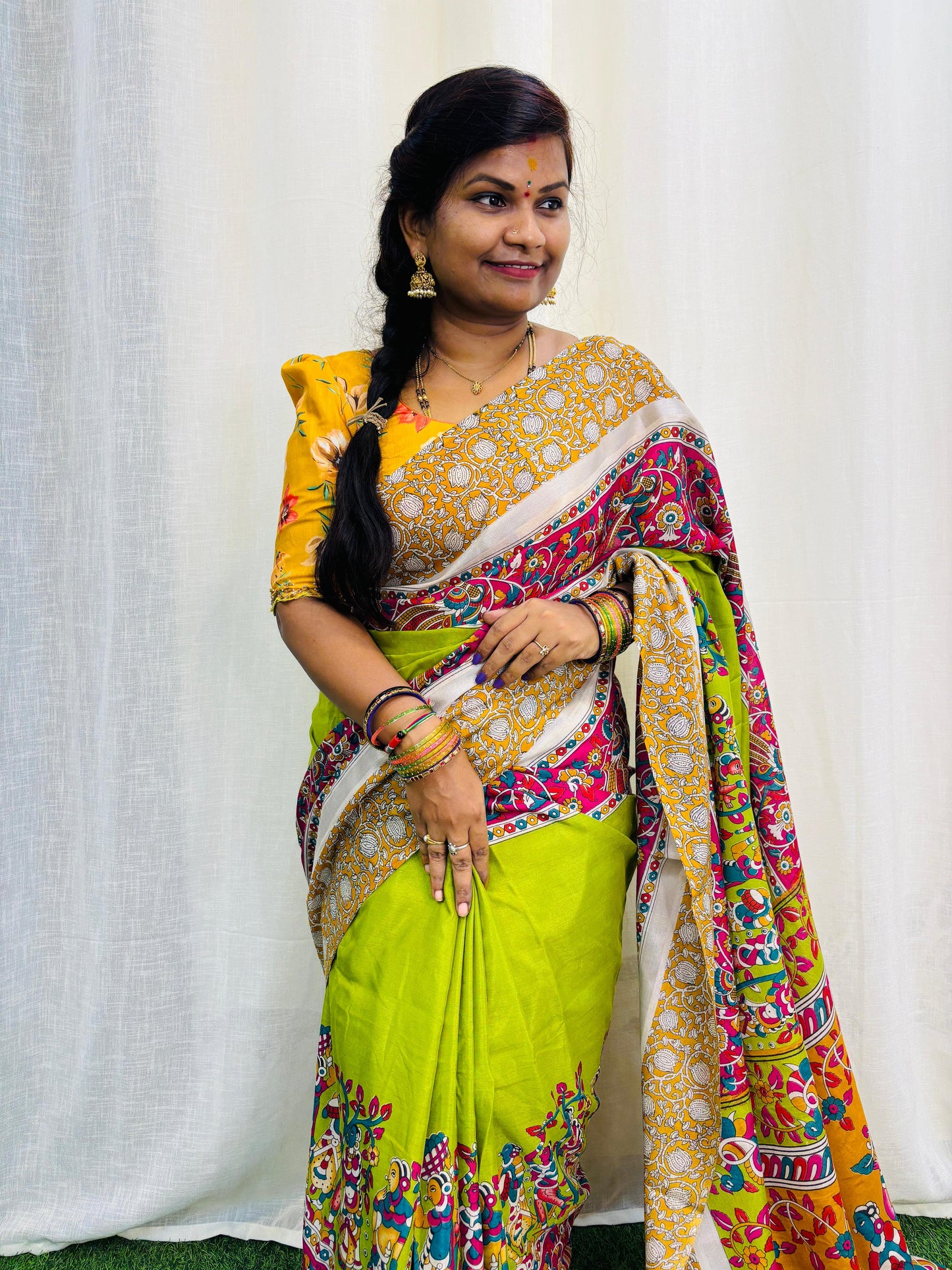 Madhubani Kalamkari Saree