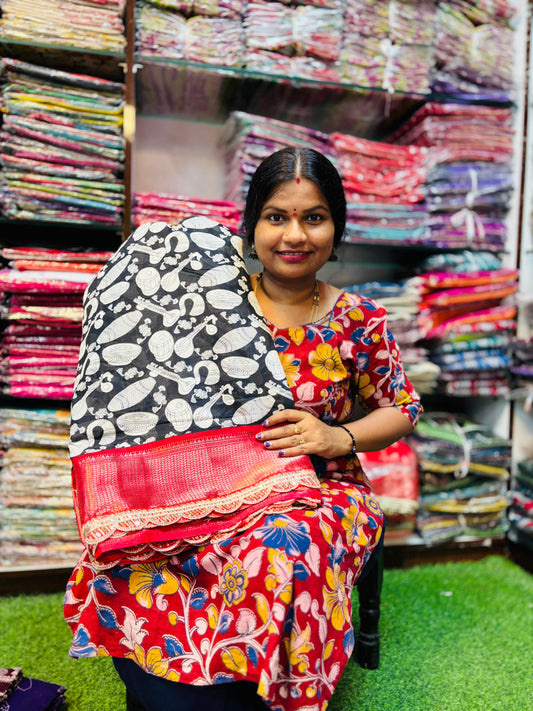 Scaloop border sarees