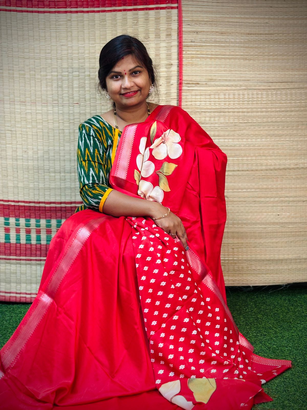 Crepe Mangalagiri 
With small zari border