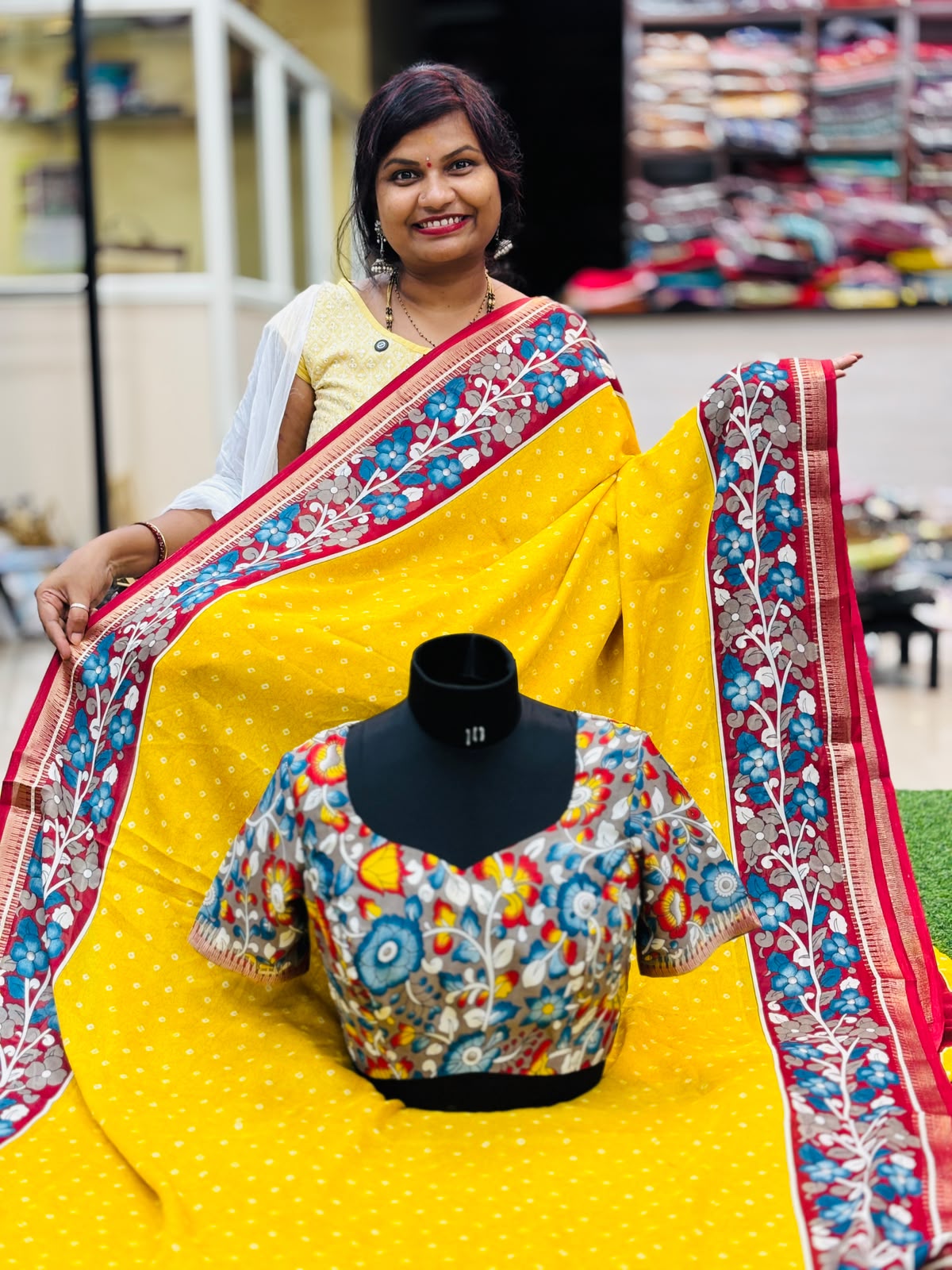 Kalamkari Chiffon Georgette saree