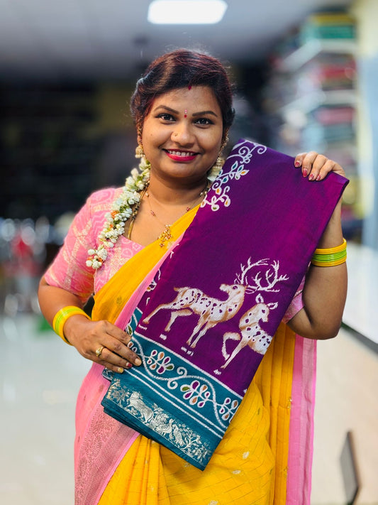 Maheswari Silk with Small Borders