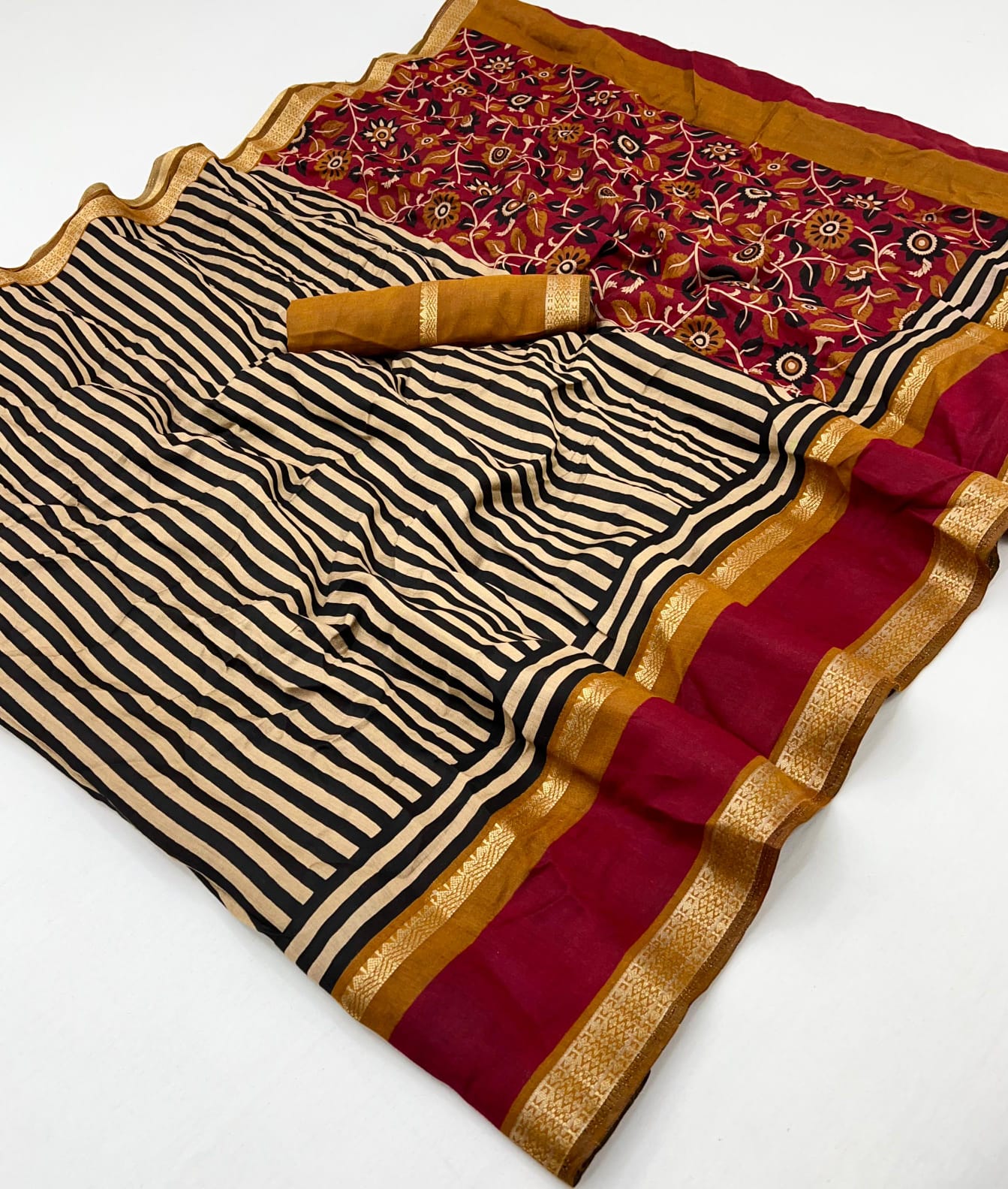 Designer Moonga sarees with scribes 
Gap borders