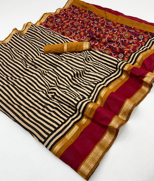 Designer Moonga sarees with scribes 
Gap borders