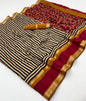 Designer Moonga sarees with scribes 
Gap borders