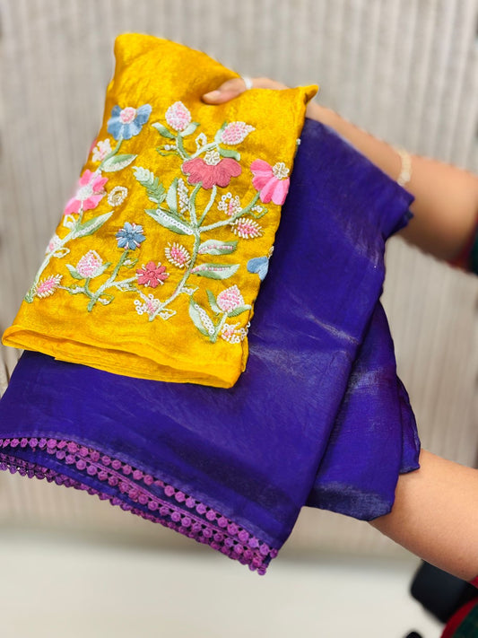 Designer space glossy chiffon