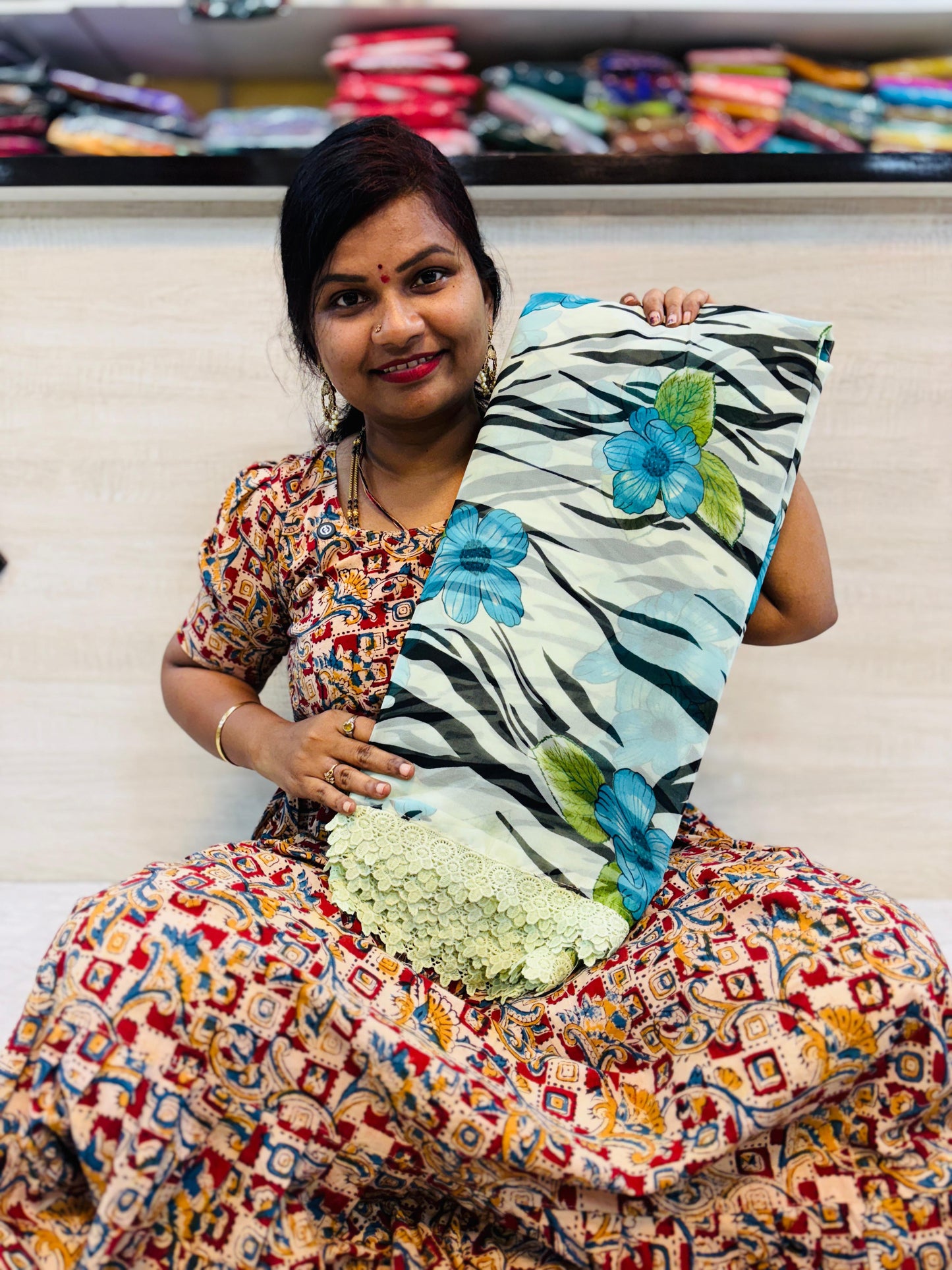 Designer georgette cheetah prints