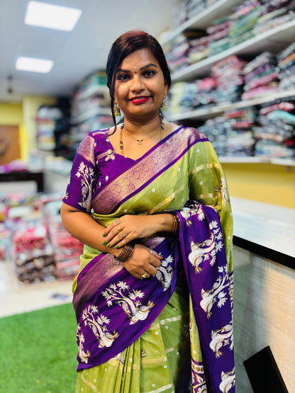 Uppada Green Apple Saree