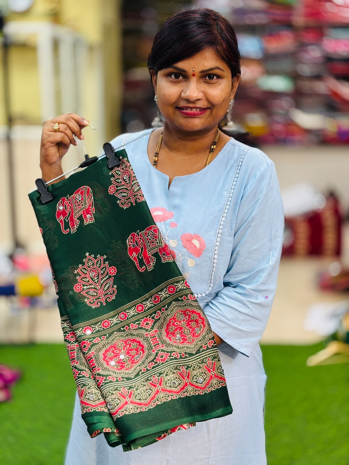 Azrak Elephants Sarees