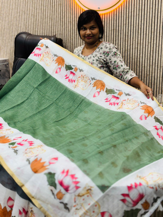 Pichwai Chanderi Lenin cotton