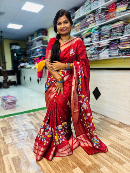 Vintage Mangalagiri Pattu with floweral detailings