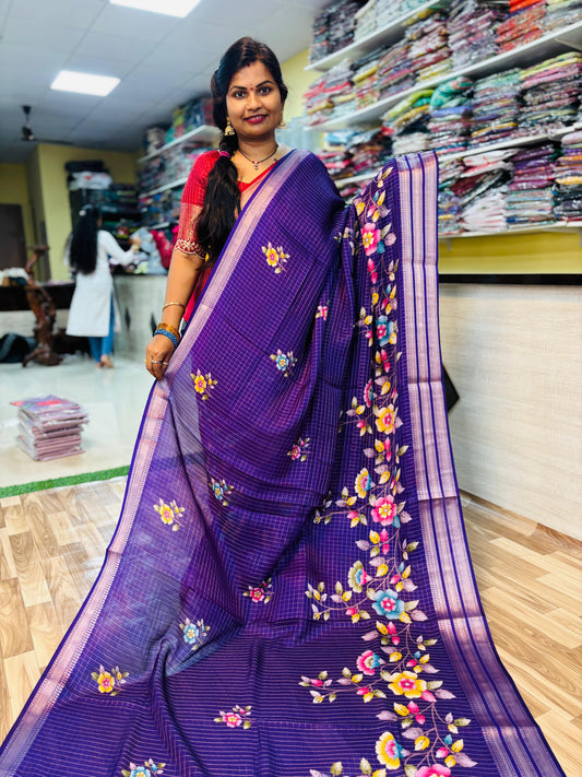 Vintage Mangalagiri Pattu with floweral detailings