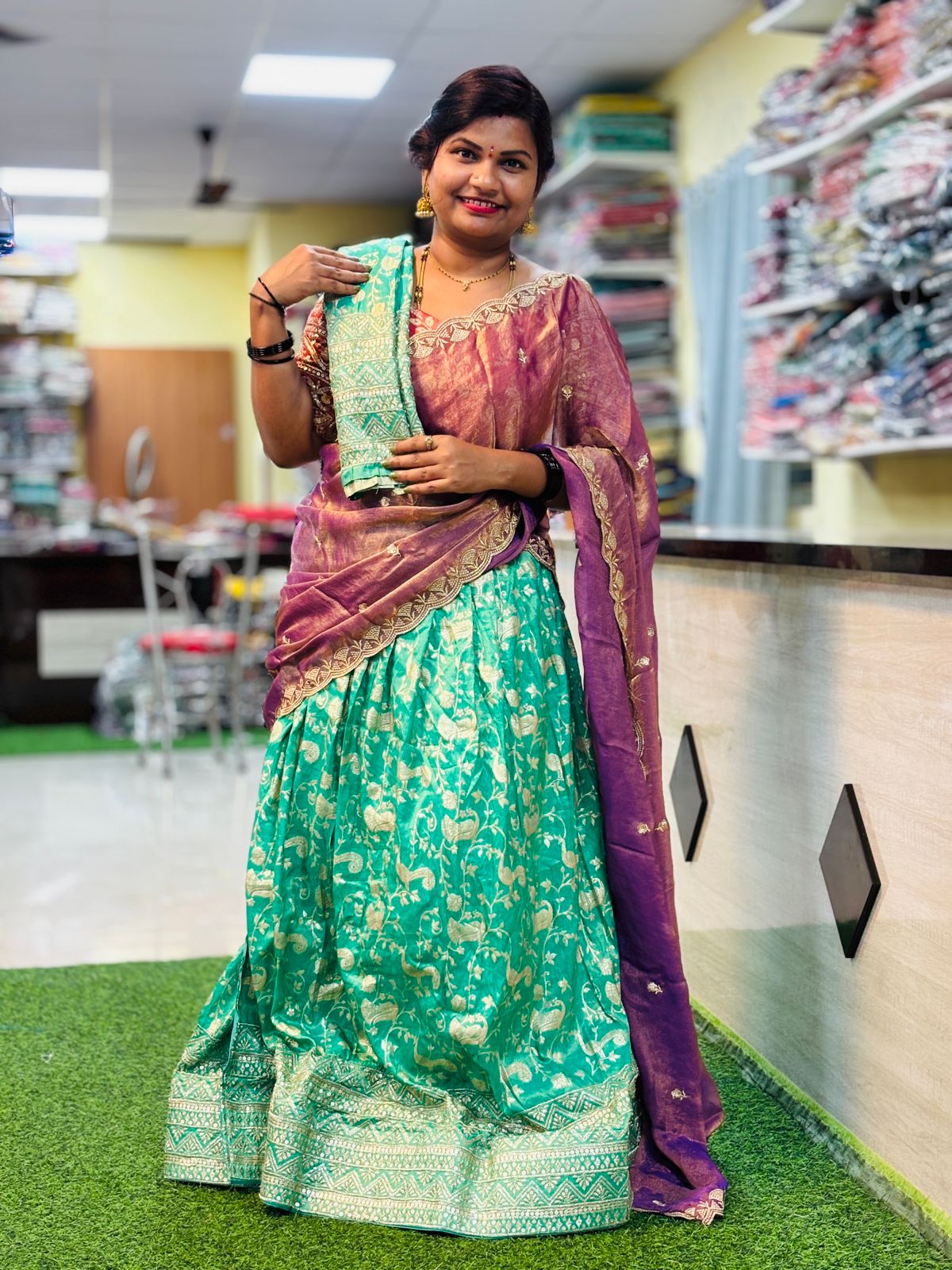 Banarasi Lehangas with Cutwork Duppata