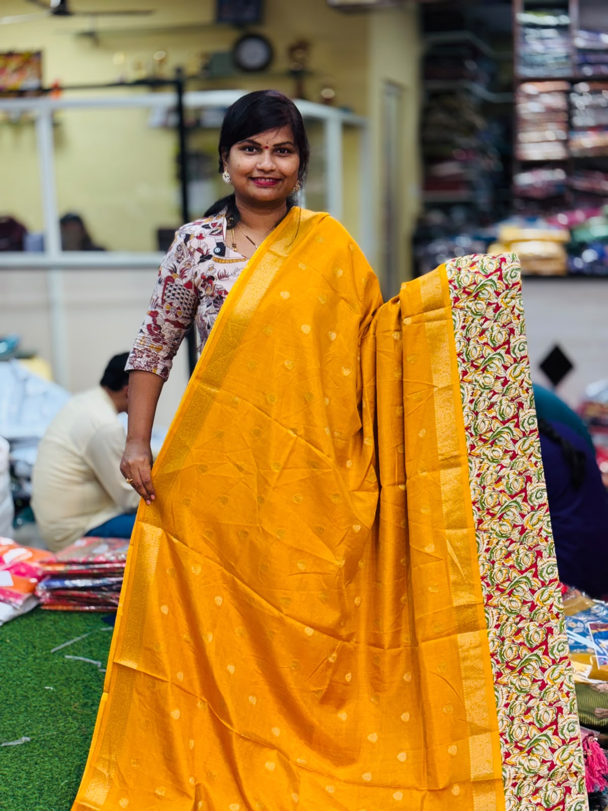 Kanchi Silk Sarees -Yellow