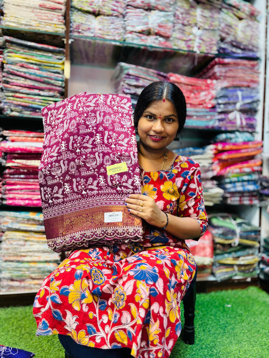 Scaloop border sarees