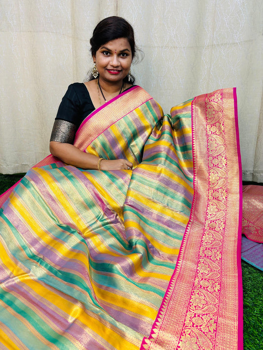 Multi Colour Kanchivaram Pattu