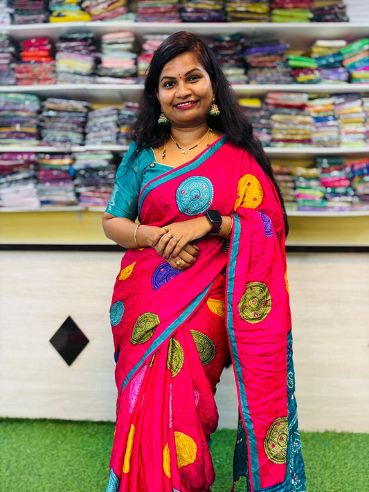 Moss Chiffon Bandhini