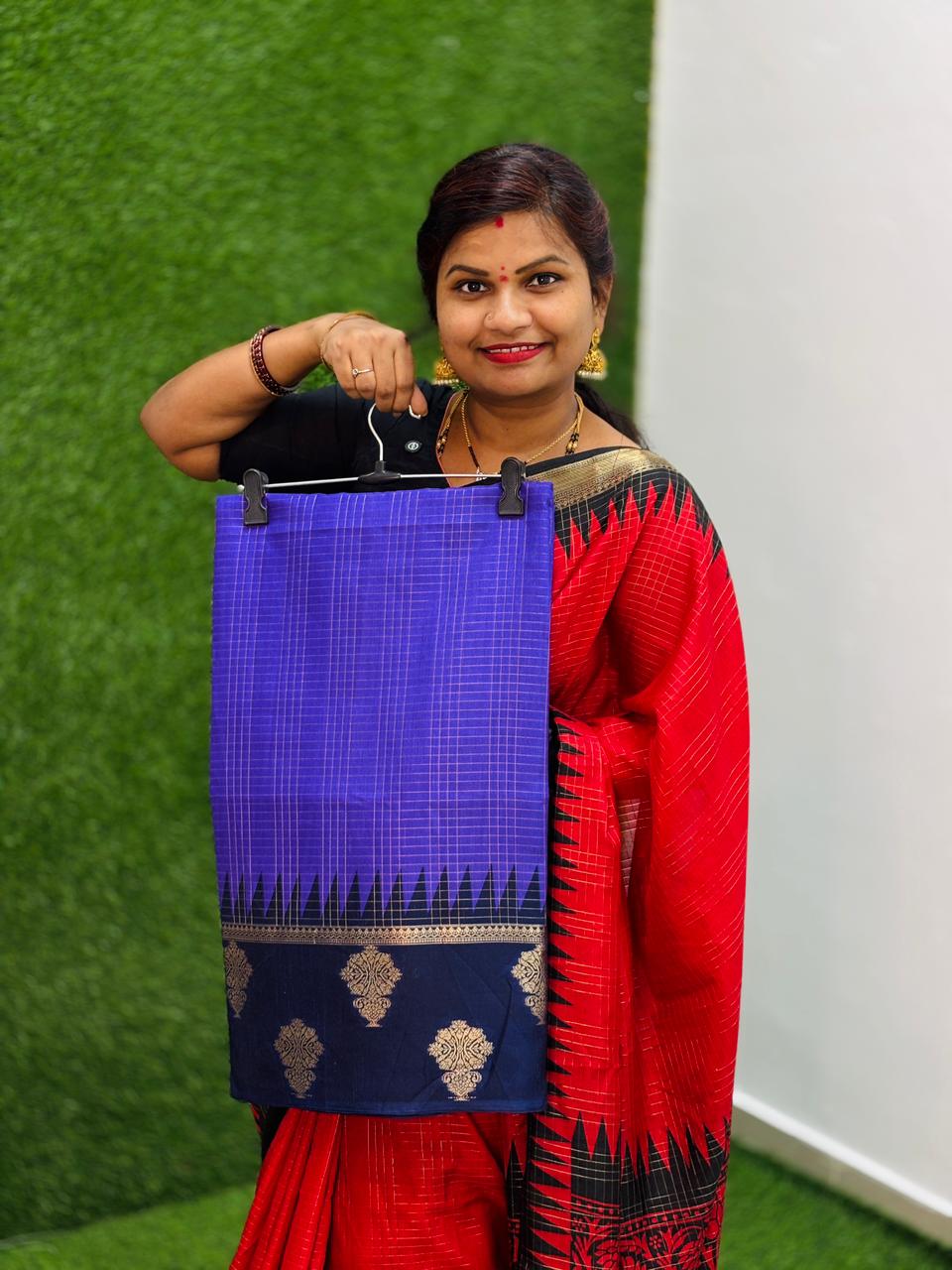 Semi Gadwal Pattern Soft Silk