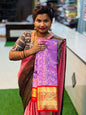 Lavender with red Kanchi sarees 4