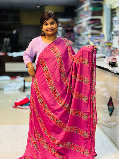 Azrak Rangkot Crepe Sarees