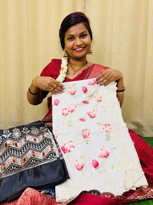 Tusser Silk Cutwork