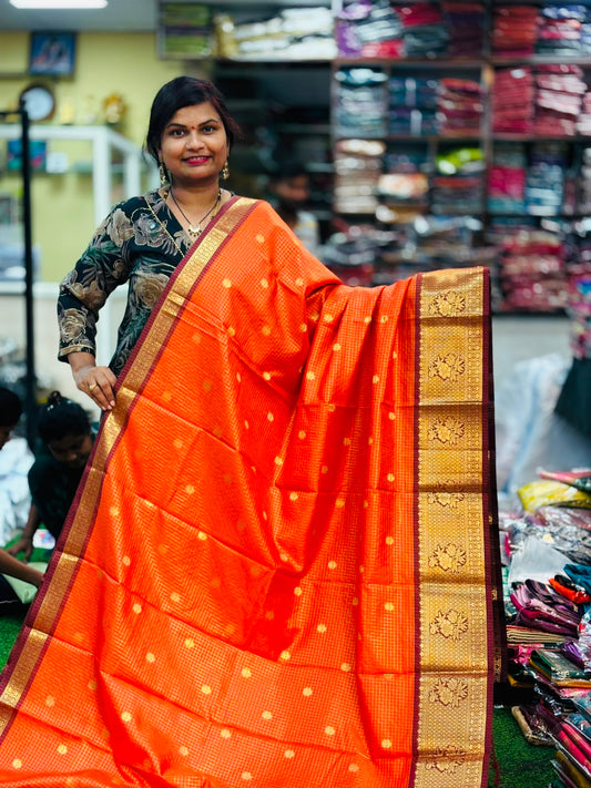 Vintage Semi Kanchi Mysore Crepe Sarees