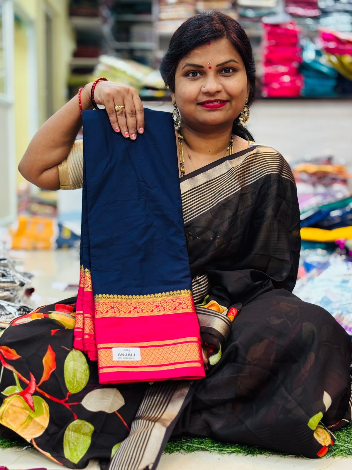 Semi Mysore crepe saree