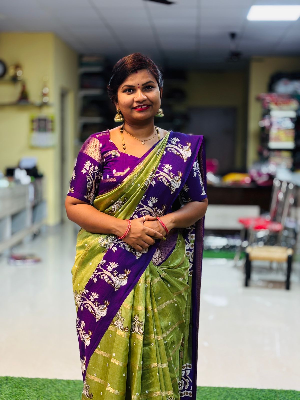 Uppada Green Apple Saree