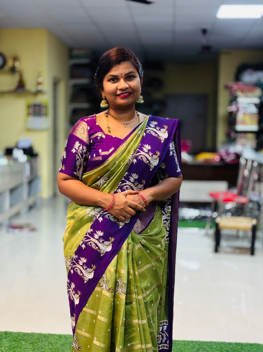 Uppada Green Apple Saree