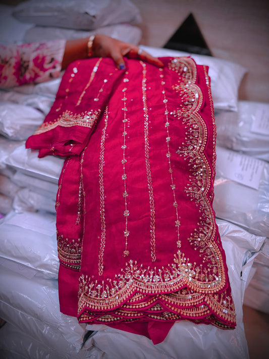 Pink Premium Space Silk Sarees